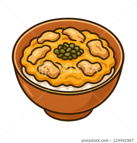 親子丼的簡單剪紙插圖 親子丼的簡單剪紙插圖 129492967