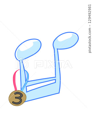 A musical note with a medal 129492981