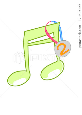 A musical note with a medal A musical note with a medal 129493266