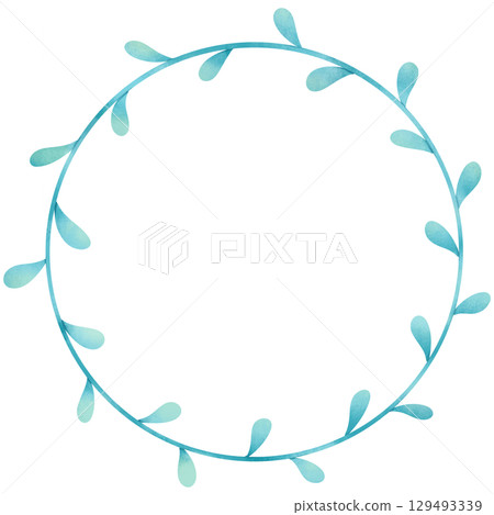 Watercolor hand-painted vine frame 129493339