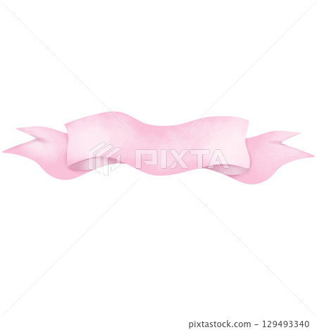 Watercolor hand drawn birthday themed message ribbon 129493340