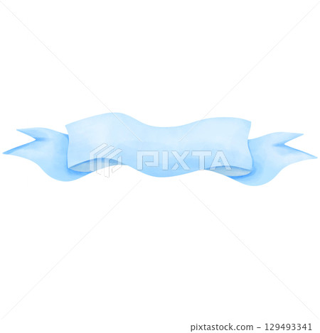 Watercolor hand drawn birthday themed message ribbon 129493341