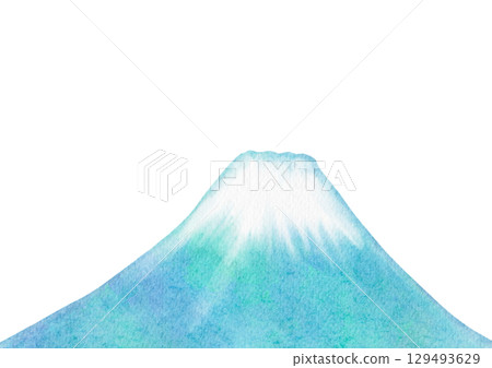 富士山的水彩插圖 129493629