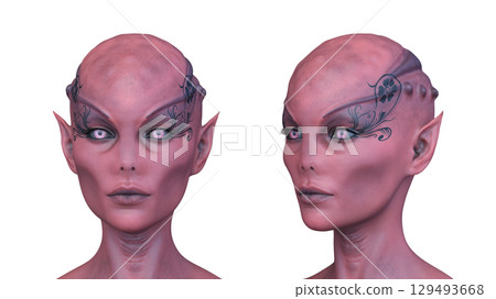 female alien face female alien face 129493668