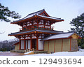 正在修復的多賀城南門，被大雪覆蓋 129493694