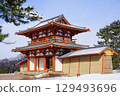 正在修復的多賀城南門，被大雪覆蓋 129493696