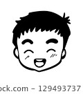 Happy Smiling Boy Cartoon Character 129493737