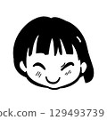 Happy Smiling Girl Cartoon 129493739