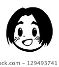 Laughing Shy Cartoon Character 129493741