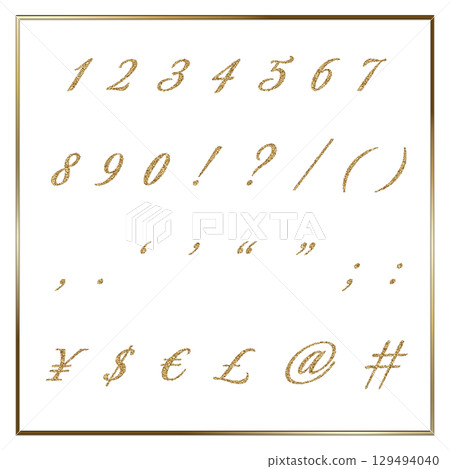 Gold glitter numbers and symbols 1 Gold glitter numbers and symbols 1 129494040