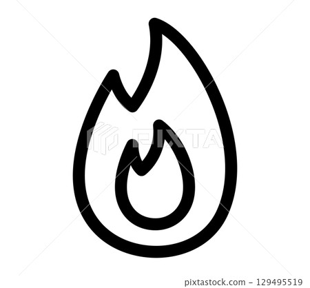 Simple fire icon flame burning hot heat fire passion flammable burning ignition mark motivation 129495519