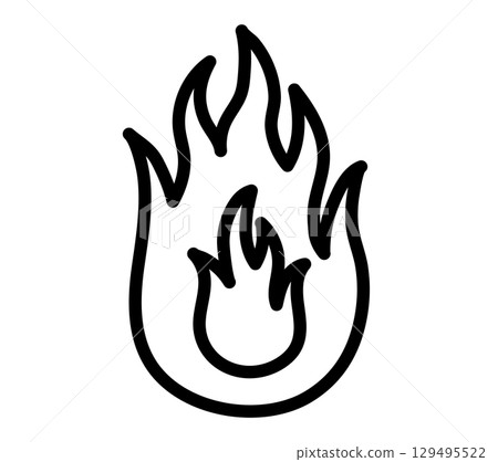 簡單的火圖標火焰燃燒熱火激情易燃燃燒點火標記動機 129495522