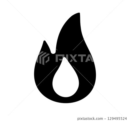 簡單的火圖標火焰燃燒熱火激情易燃燃燒點火標記動機 129495524