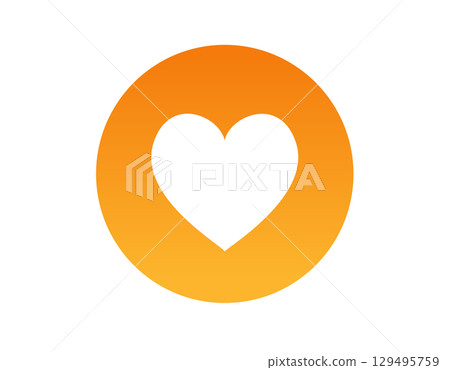 Gradient orange social media love heart modern symbol icon Gradient orange social media love heart modern symbol icon 129495759