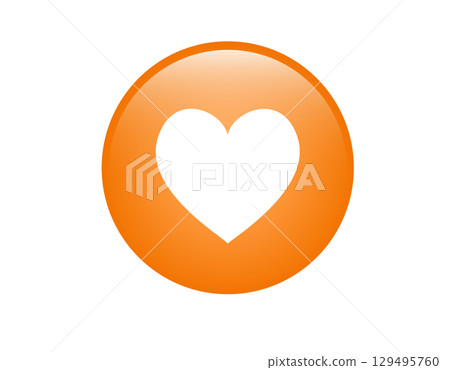 Social media orange love heart modern symbol icon 129495760