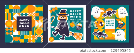 Cute Halloween illustration set_2 129495845