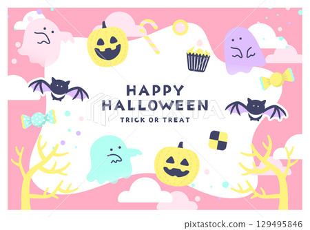 Cute Halloween background material_1 129495846