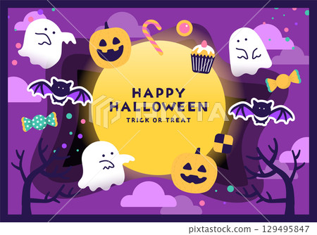Cute Halloween background material_2 129495847