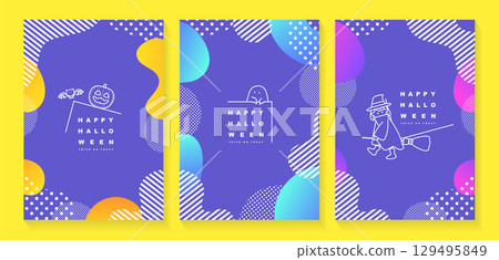 Simple Halloween background set_2 Simple Halloween background set_2 129495849