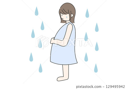 焦慮的孕婦的簡單說明 129495942