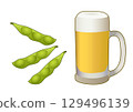 Illustration of beer and green soybeans 129496139
