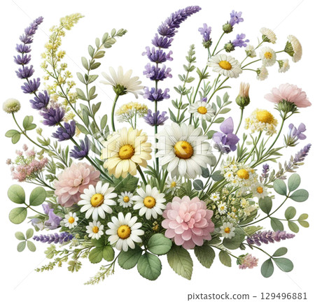 delicate floral arrangement in watercolor style 11 129496881