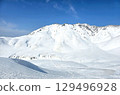 The natural winter photo snow background with blue sky in Japan 129496928