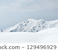 The natural winter photo snow background with blue sky in Japan 129496929