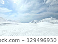 The natural winter photo snow background with blue sky in Japan 129496930