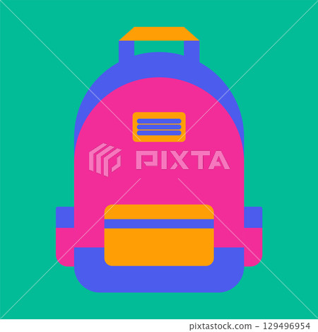 Colorful School Backpack Vector Illustration Colorful School Backpack Vector Illustration 129496954