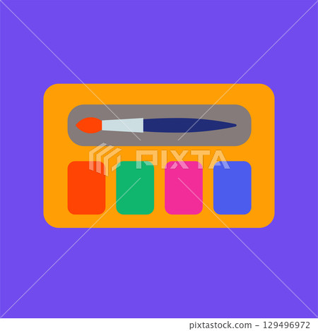 Bright Paint Palette Vector Illustration 129496972