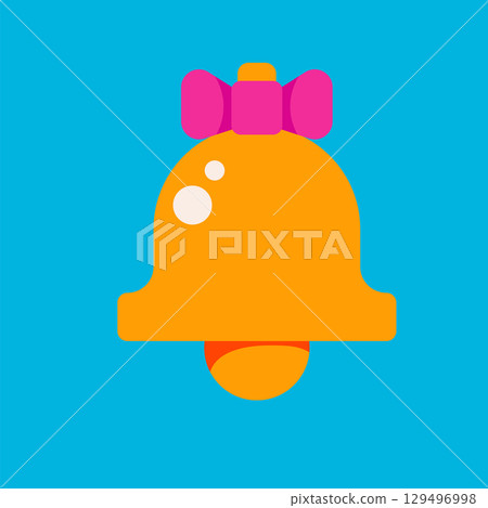 Bright School Bell Vector Illustration Bright School Bell Vector Illustration 129496998