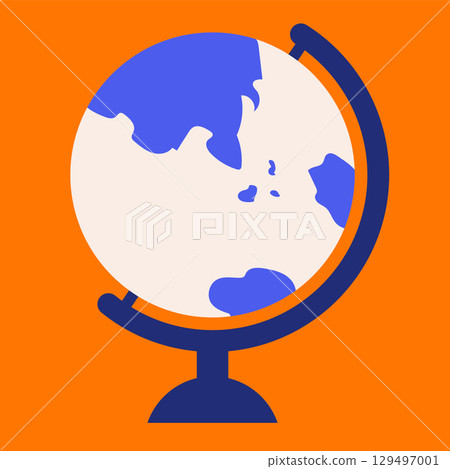 Colorful Globe Geography Vector Illustration 129497001