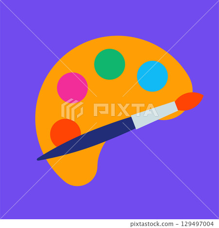 Bright Artist Palette Vector Illustration Bright Artist Palette Vector Illustration 129497004