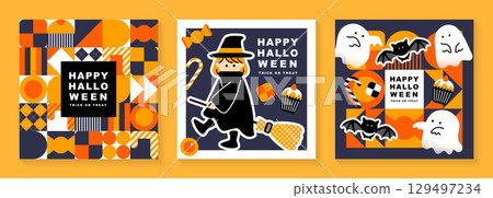 Cute Halloween illustration set_1 129497234