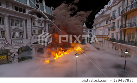 城市景觀遭受攻擊 城市景觀遭受攻擊 129497955