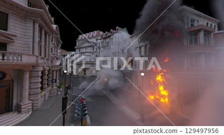 城市景觀遭受攻擊 城市景觀遭受攻擊 129497956