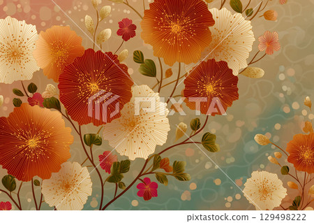 華麗的日式花朵 華麗的日式花朵 129498222