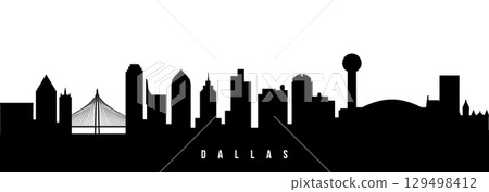 Vector silhouette illustration of Dallas City urban skyline.  129498412