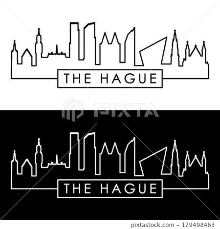 The Hague skyline. Linear style. 129498463