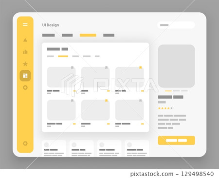 Wireframes screens. Dashboard UI and UX design. Wireframes screens. Dashboard UI and UX design. 129498540