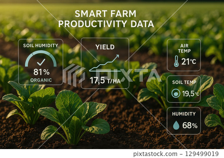 Smart farming uses ai in agriculture to monitor crop health and soil humidity for sustainable agricultural productivity and yield improvement with advanced technology in smart farm systems Smart farming uses ai in agriculture to monitor crop health and soil humidity for sustainable agricultural productivity and yield improvement with advanced technology in smart farm systems 129499019