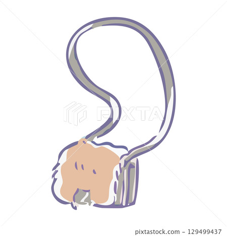 Illustration of a fur shoulder bag 129499437