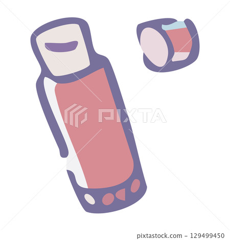Illustration of a lip balm stick with a cap 129499450