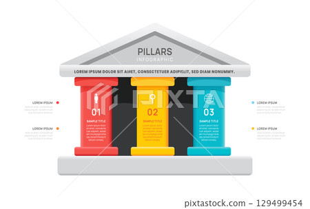 pillars framework Infographic diagram chart template for business presentation vector illustration. pillars framework Infographic diagram chart template for business presentation vector illustration. 129499454