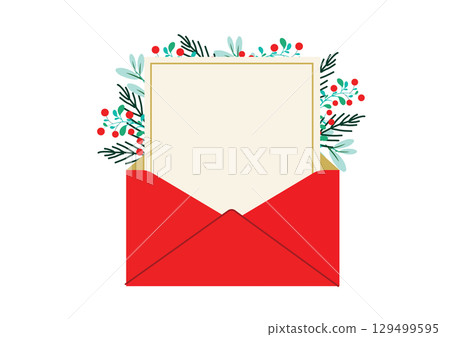 Cute Christmas letter frame Cute Christmas letter frame 129499595
