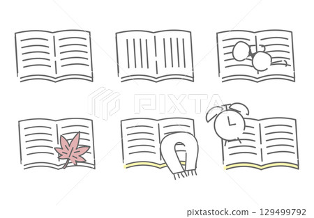 Autumn reading and learning icon (open book) 129499792