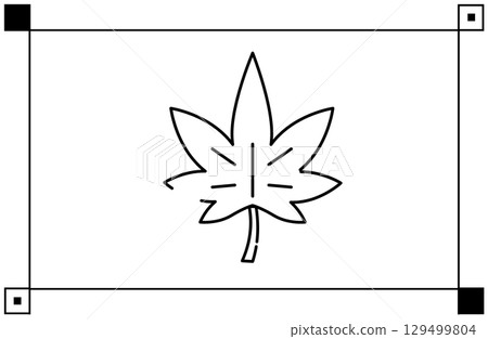 Simple line drawing illustration icon of maple 129499804