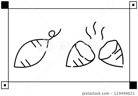 Simple illustration of grilled potato 129499821