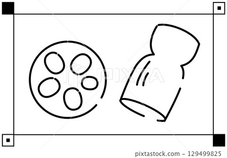 Illustration of a cross section and whole lotus root Illustration of a cross section and whole lotus root 129499825